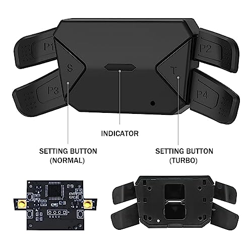 TOMSIN Programmable Remap Back Paddles Kit for PS5 Controller BDM 010 & BDM 020, 4 Black Upgrade Back Button Attachment for PS5 Controller(Model 010&020)