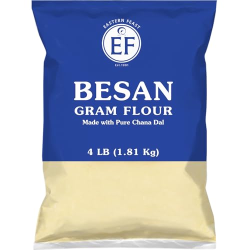 Eastern Feast - Besan, Fine Gram Flour, 4 LBS (1.81 kg) | Made with 100% Pure Chana Dal (Yellow Split Chickpea) | Gluten-Free, All-Natural, Non-GMO