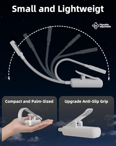 Image of Book Lights for Reading at Night,Reading Lights,AAA Battery Clip-On Led Reading Light with 3 Colors & Stepless Dimming,Portable and Ultra-Lightweight with Long Runtime(Light White)