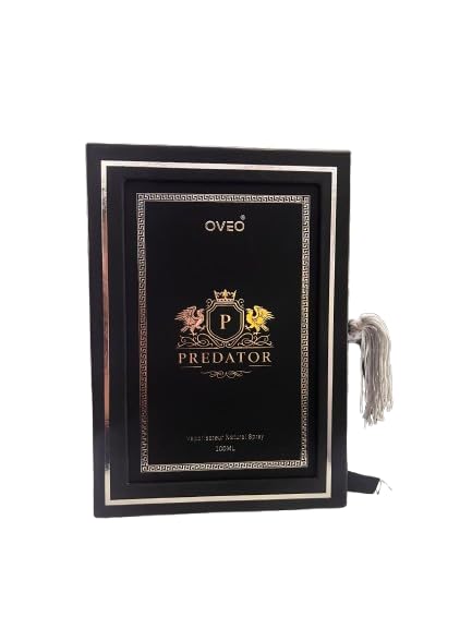 Image of FRASIYON OVEO Predator Parfum Black for Men | 100ml - Long Lasting Luxury Fragrance with Bold Masculine Scent | Includes Free Travel Spray