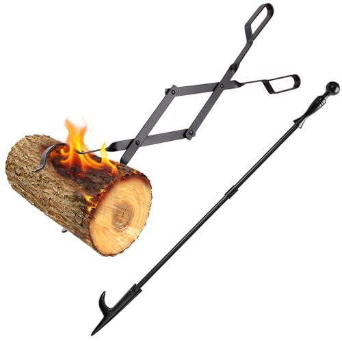 Heavy Duty 32” Long Fireplace Fire Pit Campfire Poker...