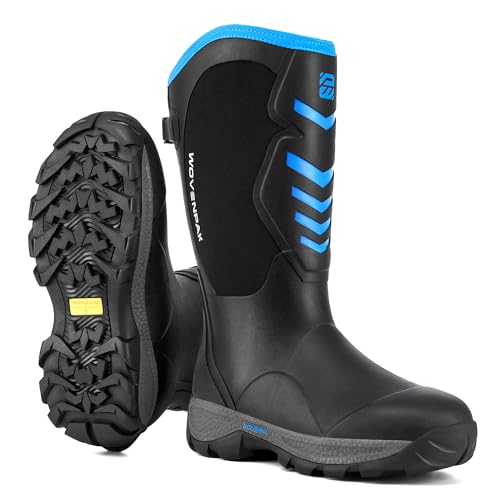 Image of Wovenpak Extra Wide Rubber Boots for Women, Waterproof Hunting Boots with Steel Shank, Insulated Mud Boot, 6mm Neoprene Anti-slip Outdoor Work Boots, Size 6-11