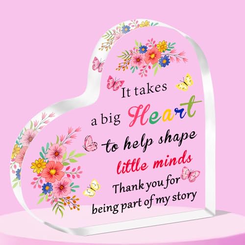 SMARGO Gifts for Teacher Thank You Teacher Acrylic Gifts for Graduation Retirement Teacher Birthday Christmas Gifts First Day of School Office Desk Decoration
