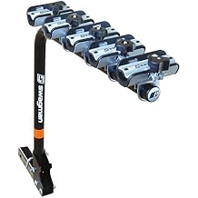 Swagman XP5 Hitch Mount Bike Rack Folding Hanging Carrier for 5 Bikes, Anti-Wobble Stability, 2 Receiver