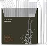 16 Pack Reusable Glass Straws, 6 Straight and...