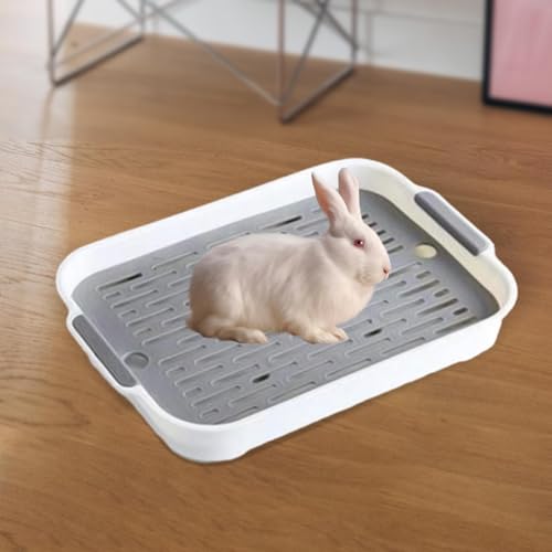 Generic Bandeja de xixi para caixa de areia de coelho, gaiola antiderrapante para treinamento de ani