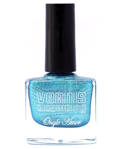 Vernis Stamping ongle amor bleu irisé 11 ml vernis pour plaque stamping,vernis baby boomer vernis à ongles Nom du produit Cover