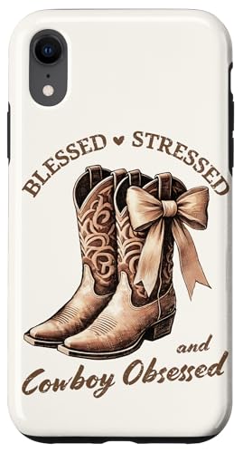 Funny Western Cowboy Obsessed Country Mama. Blessed Stressed �X�}�z�P�[�X iPhone XR �p