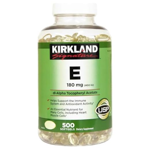 Kirkland Signature Vitamin E 400 I. U. 500 Softgels Per Bottle