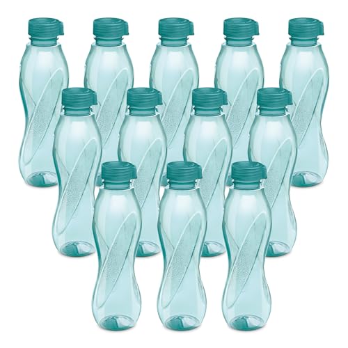 Oscar 1000 Water Bottle 1 Litre each, set of 6, Blue I PET Food Grade I BPA Free, Leak Proof I Wide Mouth, Easy To Clean I Fridge Bottles for Home, Of