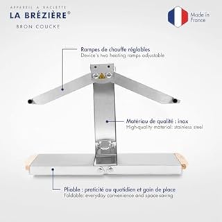 Appareil Raclette Traditionnelle 1-6 Pers – Louis Tellier Brézière® Signature Inox – Fabriqué en France, Durable, Facile à Nettoyer – Service à la Table et Convivialité
