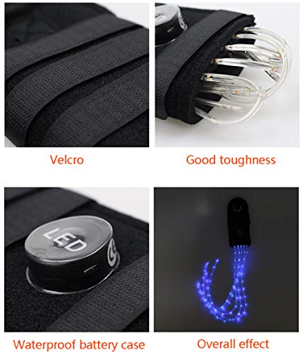 Flytianmy 100CM Horse Tail USB Lights Chargeable LED Horse Harness Equestrian Outdoor Sports The Lights Horse Tail Blue