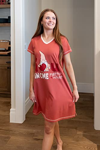 Image of Lazy One Women's Novelty Nightshirt - Funny Cotton Nightgown, Cute V-neck Sleep Shirts, Women's Sleepwear
