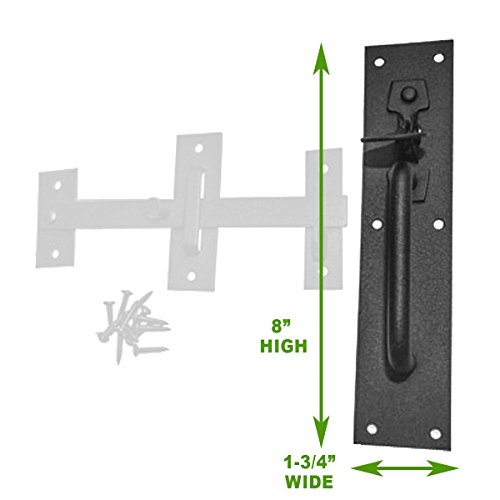 Renovators Supply Manufacturing Gate Latch Lock 8 In. Black Wrought Thumb Latch For Cabinet Doors And Gates With Mounting Hardware #TOP4