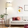 【Upgraded】 Dimmable Floor Lamp, 1000 Lumens LED Edison Bulb Included, Arc Floor Lamps for Living Room Modern Standing Lamp with Linen Shade, Tall Lamp for Bedroom Office Dining Room- Black #5