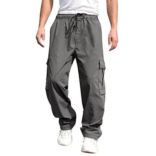 Cargo Pants for Men Plus Size Tactical Hiking Pants Elastic Waist Athletic Joggers Sweatpants with Pockets