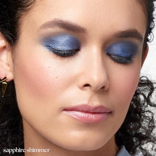 Image of Julep Eyeshadow 101 Cream-to-Powder Waterproof Shadow Stick - Sapphire Shimmer - Long-Lasting, Crease-Proof, Jewel Toned Blue Shimmer Cream Eyeshadow with Built-in Smudger