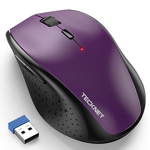 TECKNET Ratón Inalámbrico Silencioso, 4800DPI / 6 Niveles Raton Ergonomico de 2.4G, 30 Meses Duración de Batería, Mouse Inalámbrico Óptico para Ordenador, PC, Mac