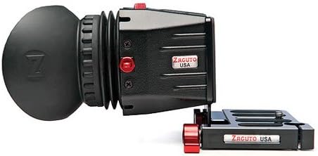 Lato view of the Zacuto Z-Finder Pro 3x attached to its mounting plate.