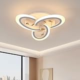 Euroshine Lámpara de techo de cristal, Creativa Lámpara de Araña de Cristal con Forma de Flor, Lamparas de Techo Led Modernas para Dormitorio, Sala de estar, Comedor, Balcón