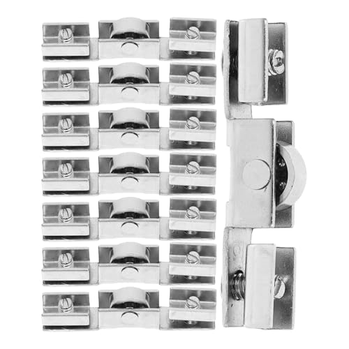 Toddmomy Lot de 8 Poulies Métalliques pour Porte Coulissante en Verre 5mm, Roulettes Silencieuses Résistantes à L’usure, Accessoires Quincaillerie pour Armoires et Fenêtres Coulissantes