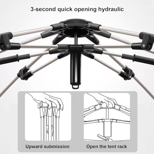 Carpa para camping tipo cúpula para 3-4 personas, khaki miniatura 6