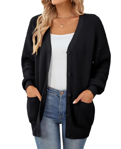 QUALFORT Cardigan Sweaters for Women 100% Cotton...