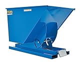 Vestil D-100-LD Steel Light Duty Self Dumping Hopper 1 Cubic Yard 2000 Lb. Capacity Blue