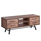 Couleur : Marron, Matière : Panneau à particule de bois et métal