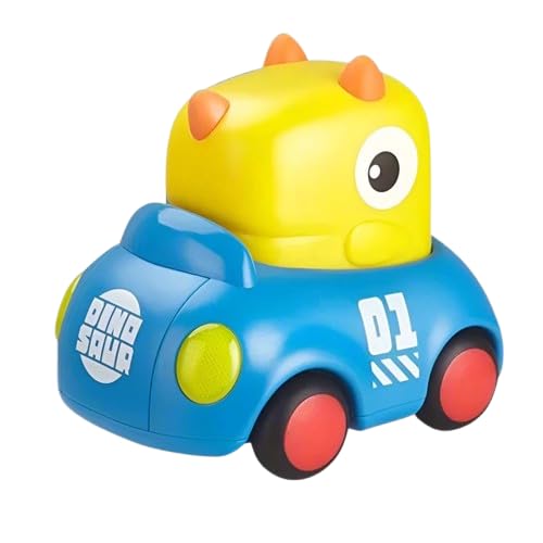 GRAPHENE Dinosaur Push and Go Toy Cars with Lights & Sound, Friction Car Toys, Educational Music Gift for 2 + Year Old Toddlers Boys Girls Kids Multicolour Pack of 1 with Random Design
