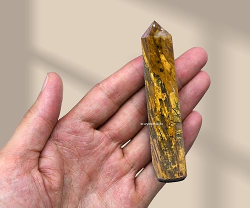 Image of Crystal Heaven Nellite Crystal Tower Obelisk Point For Chakra, Healing And Balancing - Aaa Grade Original Certified Gemstone Agate For Reiki Meditation Yoga Spiritual (3-4 Inches)