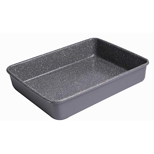 Image of casaWare 11 x 9 x 2-inch Toaster Oven Ultimate Series Commercial Weight Ceramic Non-Stick Coating Baking Pan (Silver Granite)