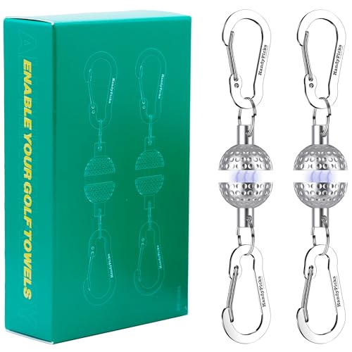 Handy Picks Magnetic Clip for Golf Towel, Patented Mini Golf Ball Design