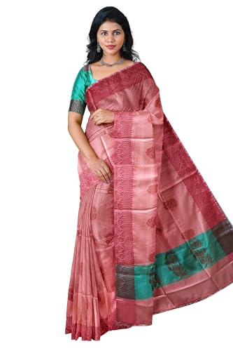 Image of Shree Ganesham Saree Women's Munga Tussar Silk Saree With Blouse and Tassels