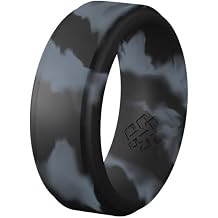 Knot Theory Breathable Silicone Ring for Men - Durable Step Edge Comfort Fit 8mm Bandwidth Size 8, 9, 10, 11, 12, 13, 14