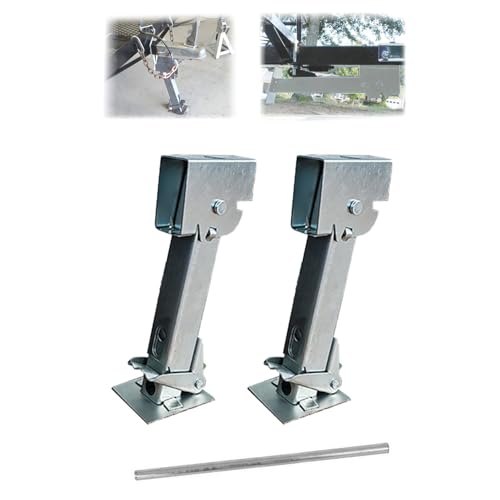 Stabilisateur Bequille Remorque,2 Pièces De Cric Stabilisateur Camping Car En Fer,Support Réglable De 650 Livres,Capacité De Levage De 1 000...