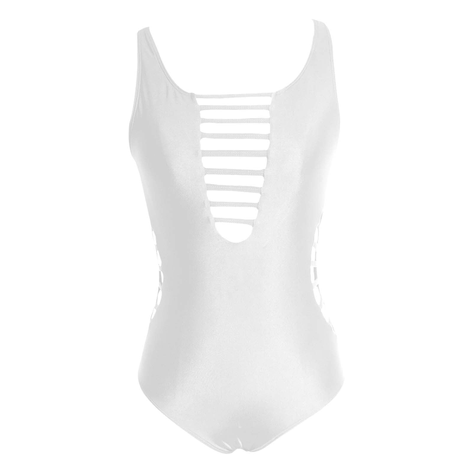 Costume da Bagno con Collo Particolare, Spalline Colorate, Retro Aperto a Triangolo, Design Unico e Sexy.