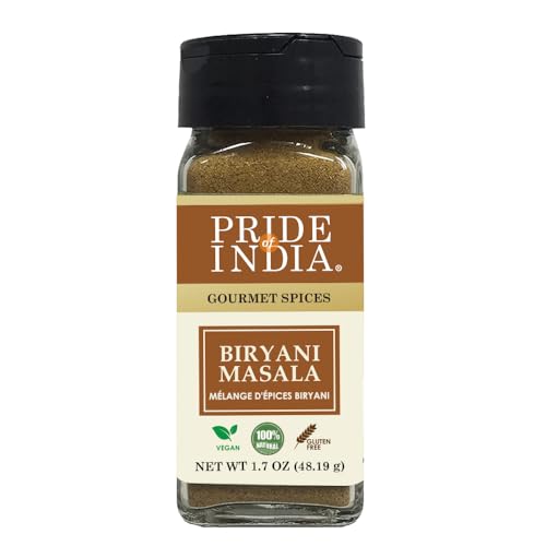 Pride of India – Indian Biryani Masala Seasoning Spice - 2.40 oz. Small Dual Sifter Bottle –...