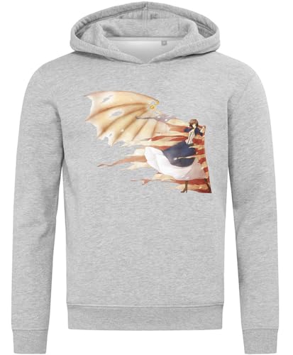 Sweat à capuche fille gris doux et anti-irritation pour peau sensible en coton