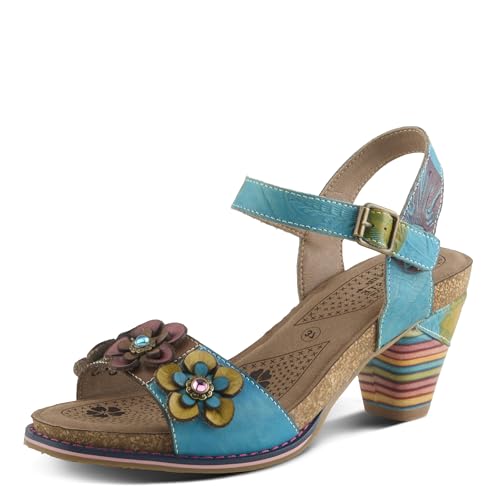 L'Artiste by Spring Step Women's Bluesky Sandal, Turquiose Multi, 6.5-7