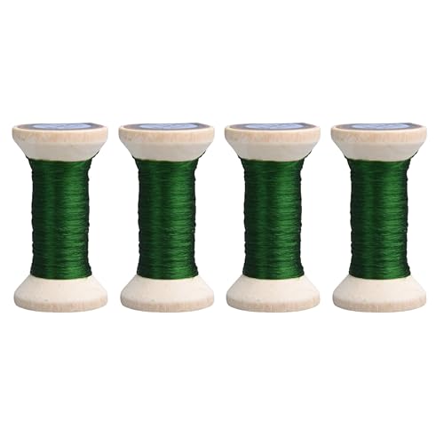 MINGGUXIUYI 100% Mulberry Hand Dyed Silk Embroidery Thread, Embroidery Floss, 4 Spools Each 24 Yards (01-7)