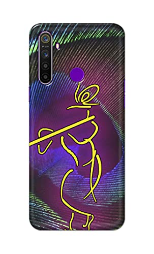 Image of PRINTFIDAA Lord Krishna On Peacock Feather Hard Back Cover for Realme 5 / Realme 5s / Realme 5i / Realme Narzo 10 Back Cover -(P6) KAT1007