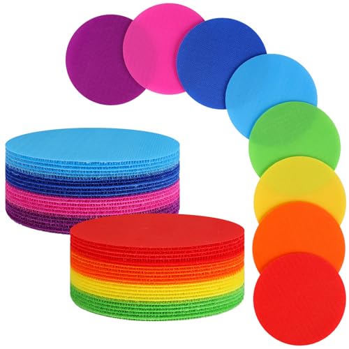 AZUREAL 40 PCS Floor Dots 8 Colors 4 Inch Carpet Dots for Classroom Flexible Circle Carpet Spots for Preschool Kindergarten Elementary School Yoga Standing and Decoration