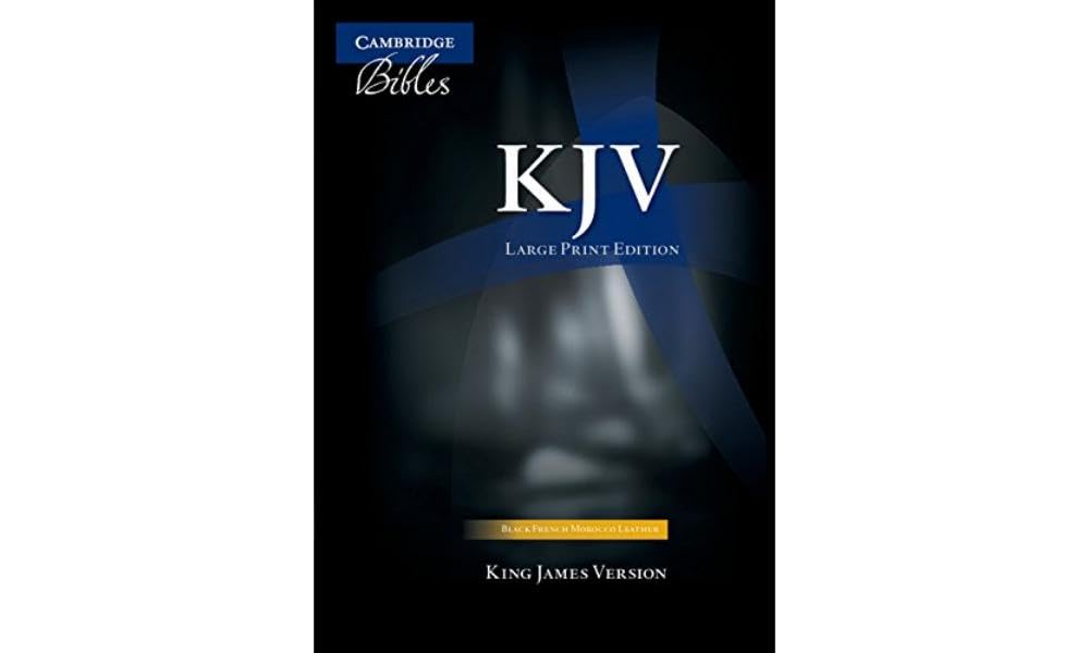 biblekingjamesversionlargeprinttexteditionfrenchmoroccoleatherblac LEATHER-BOUND