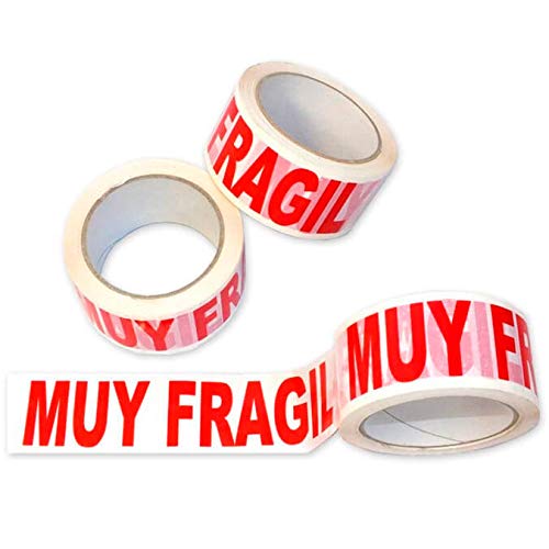 36 rollos de Cinta adhesiva Impresión "MUY FRÁGIL". Medidas 48mm x66m.