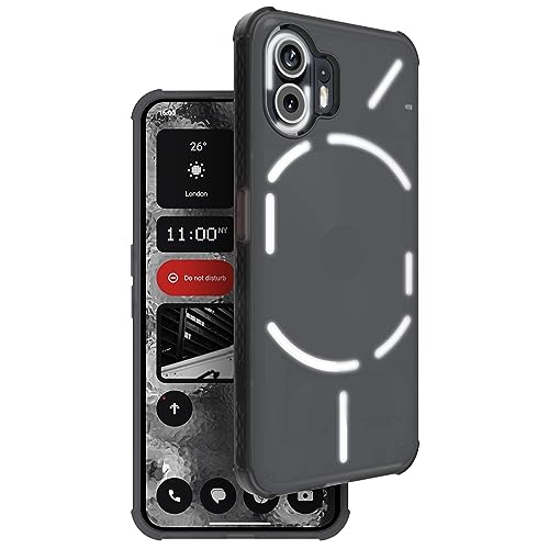 TUDIA SKN Designed for Nothing Phone (2) Case, [Reinforced Corners] Shockproof Anti-Yellowing Slim Grip Semi-Transparent Matte TPU Bumper Drop Protection for Nothing (2) Phone Case - Frosted Black