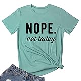 YITAN Women Casual Graphic Tees Round Neck T-Shirts Light Green Large