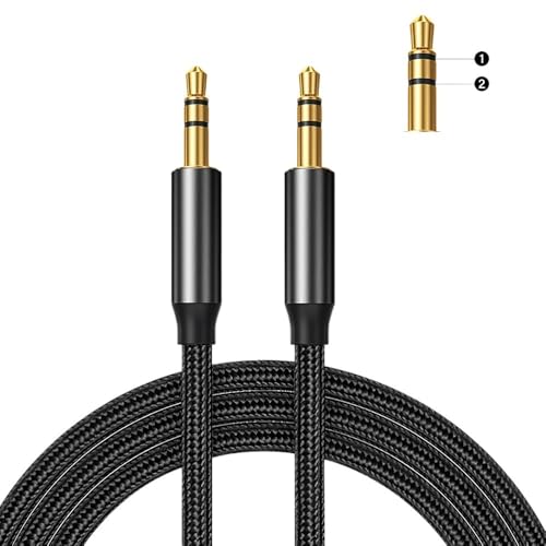 Cable auxiliar 3.5mm a 3.5mm 1m TRS negro