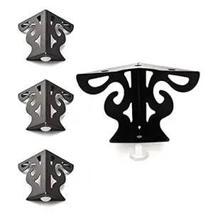 Hollow Out Furniture Sofa Legs 3-Inch Modern Matte Black Furniture Feet with Screws for Desks, Chairs, Cabinets, Bookcase etc. - 4 PCS