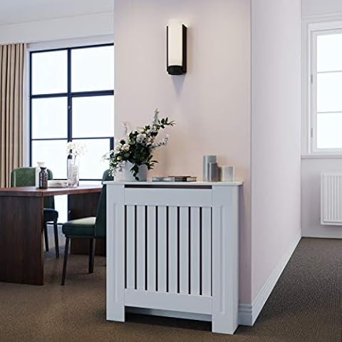 ELEGANT Vertical Slat Radiator Cover in White Cover